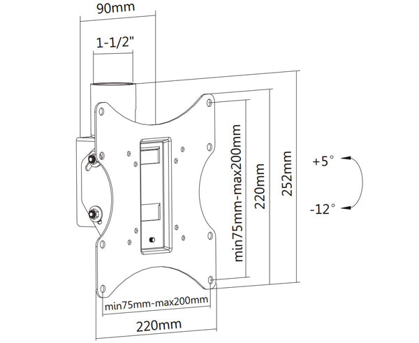 Ceiling Mount Dimensions