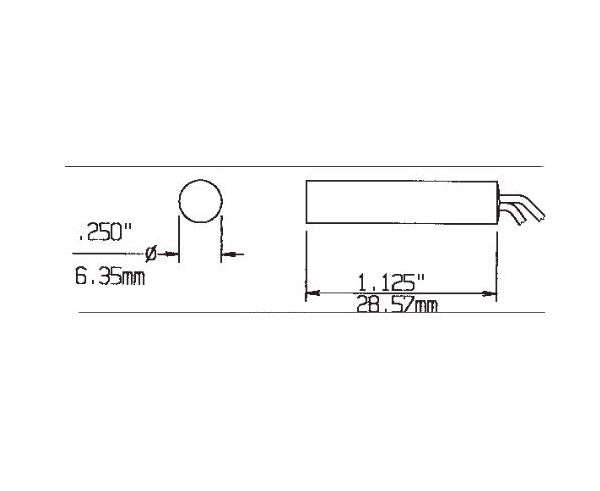 Reed Switch Set, Open Loop, Miniature 1/4" Recessed Press Fit w/ Cable Leads