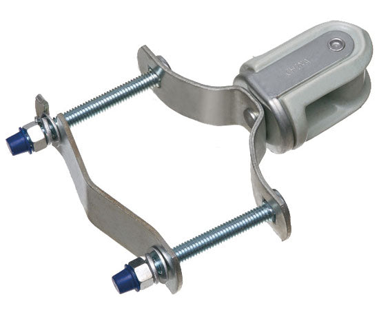 Porcelain Wire Holder With steel clip. Fits 1-1/4" to 3" pipe