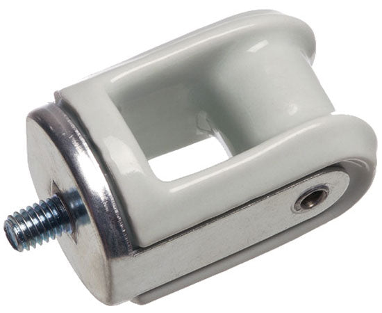 Porcelain Wire Holder With solid rivet through head & 3/8 x 1/2 Match Screw, Porcelain and galvanized steel
