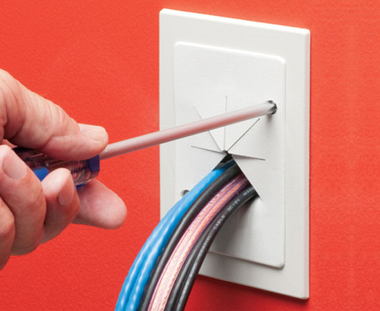 Cable Entry Bracket with Slotted Cover in Paintable White- Installation