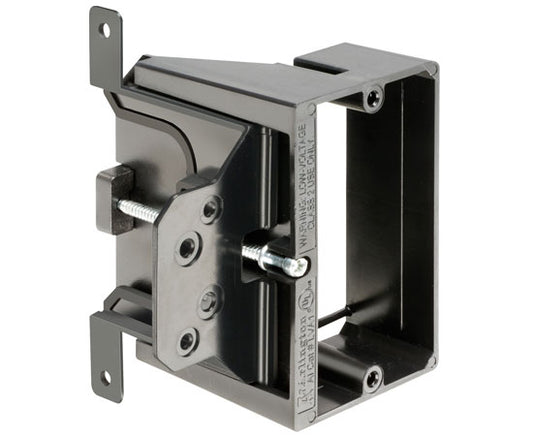 1-Gang Adjustable Depth Mounting Bracket, Black Plastic - New Construction