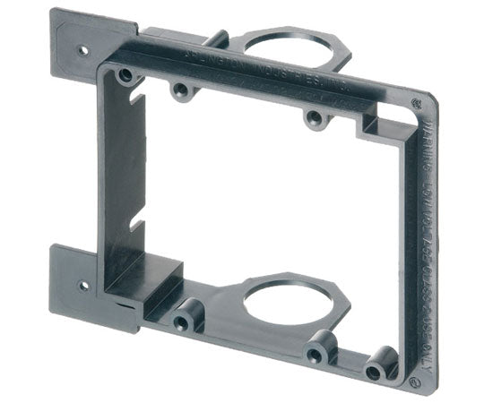 Dual-Gang New Construction Low Voltage Mounting Brackets, Black w/ 3/4" EMT Fitting