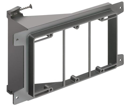 Screw-on Low Voltage Mounting Brackets, Black with Screws- 3 Gang
