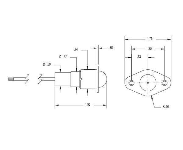 Roller Ball Actuated Plunger Switch, Closed Loop, Flanged