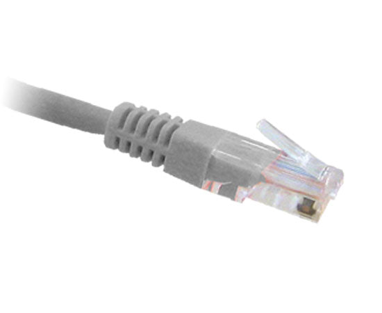 CAT5E Ethernet Patch Cable, Molded Boot, RJ45 - RJ45, 25ft - Gray