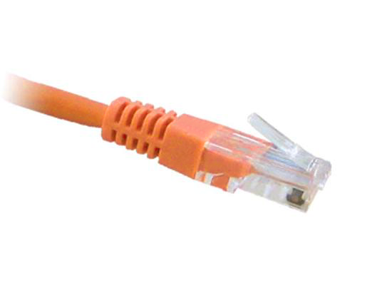 CAT5E Ethernet Patch Cable, Molded Boot, RJ45 - RJ45, 2ft - Orange