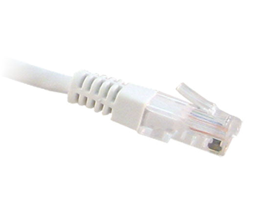 CAT5E Ethernet Patch Cable, Molded Boot, RJ45 - RJ45, 15ft - White