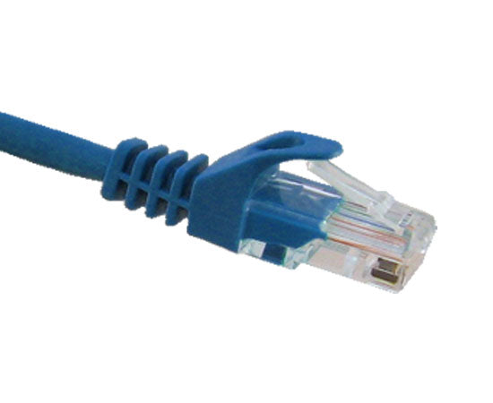 CAT5E Ethernet Patch Cable, Snagless Molded Boot, RJ45 - RJ45, 1ft - Blue