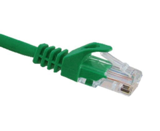 CAT5E Ethernet Patch Cable, Snagless Molded Boot, RJ45 - RJ45, 0.5ft - Green