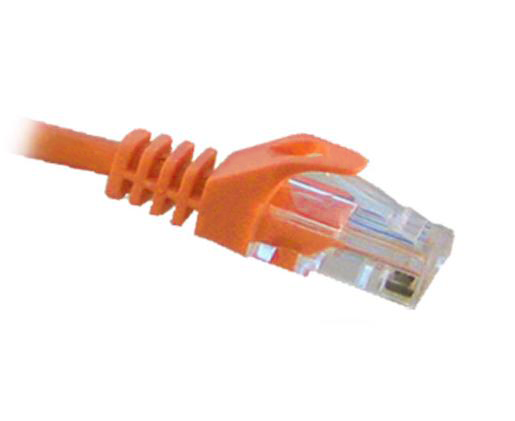CAT5E Ethernet Patch Cable, Snagless Molded Boot, RJ45 - RJ45, 25ft - Orange