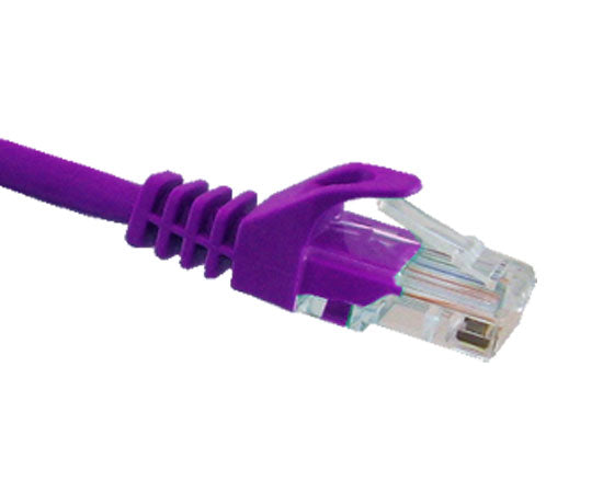 CAT5E Ethernet Patch Cable, Snagless Molded Boot, RJ45 - RJ45, 25ft - Purple