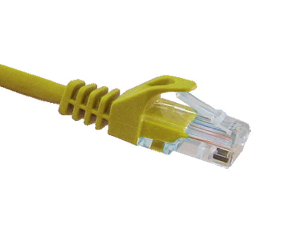 CAT5E Ethernet Patch Cable, Snagless Molded Boot, RJ45 - RJ45, 0.5ft - Yellow