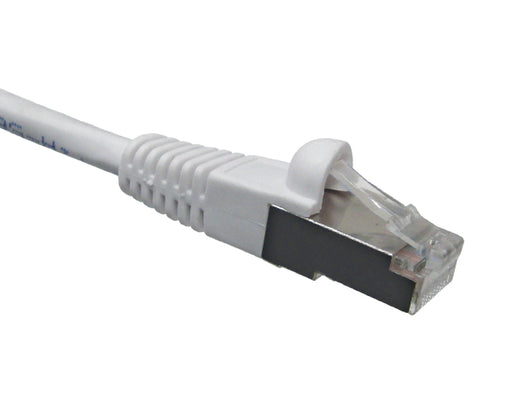 2' CAT6 Ethernet Patch Cable Shielded, Snagless Molded Boot - White