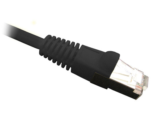 CAT5E Ethernet Patch Cable Shielded, Snagless Molded Boot, RJ45 - RJ45, 3ft - Black