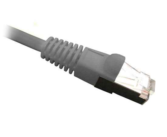 CAT5E Ethernet Patch Cable Shielded, Snagless Molded Boot, RJ45 - RJ45, 2ft - Gray