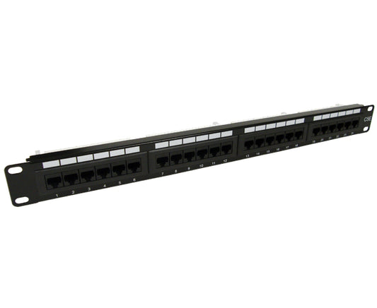 24 Port CAT5e Patch Panel Flush Mounted Jacks - left side view