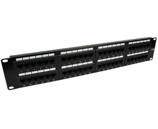CAT5E Unshielded 48-Port Patch Panel, 110 Punchdown Termination, Black - Right