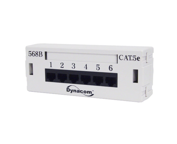 Rear-Terminating CAT 5E Patch Box, 6-Port right view