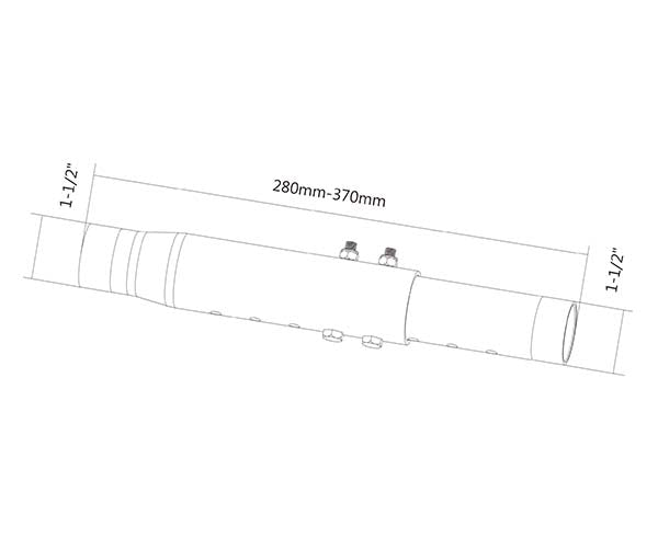 LED, LCD & Plasma Flat Panel Ceiling TV Mounting Adjustable Pipe, 1.5" NPT 220~370mm (8.66~14.57"), Black