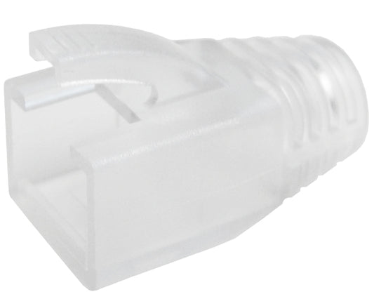 RJ45 Slip-On Boot, CAT6 / CAT6A / CAT7, Type Oversize, 1pc, Clear Color, 8mm OD