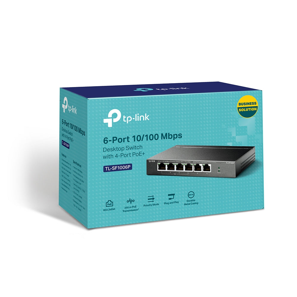 6-Port 10/100Mbps Desktop Switch with 4-Port PoE+