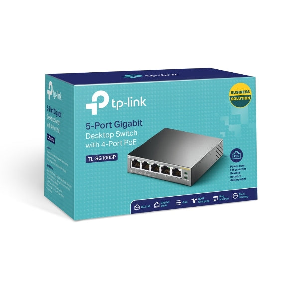 5-Port Gigabit Switch with 4-Port PoE - Desktop, Unmanaged