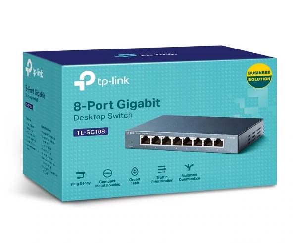 Unmanaged 8 Port Ethernet Switch, 10/100/1000Mbps Desktop