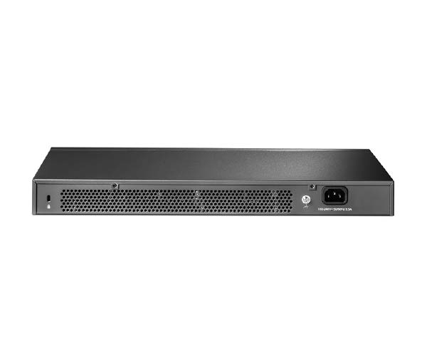 JetStream 24-Port Gigabit L2+ Managed Switch with 4 10GE SFP+ Slots - backside view