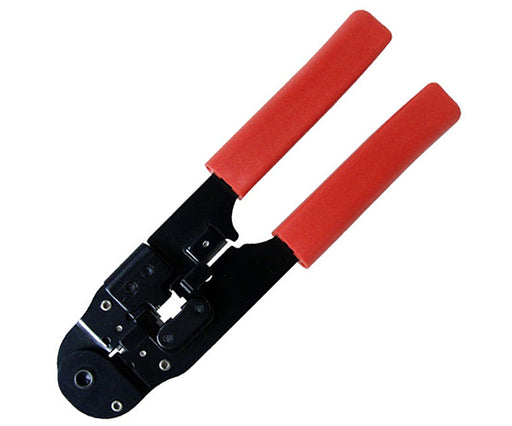 Wire Crimping Tool for RJ45 Modular Plug - Red Rubber Handle - Primus Cable