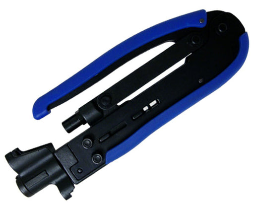 F Compression Coax Tool, for RG11/7/6/59 Cables - Blue and black exterior - Primus Cable