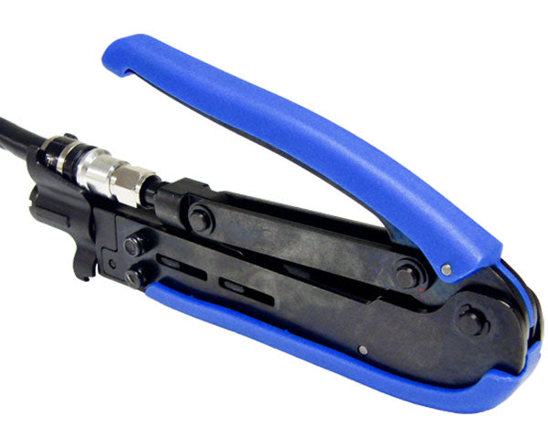 RG11/RG6 Standard F-Type Compression Crimping Tool - Blue exterior grip - Primus Cable Hand Tools