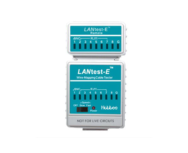 LAN Test-E Wire-Mapping Tester (RoHS Compliant) - White and blue design - Primus Cable