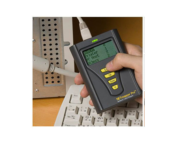 NET Mapper Pro Network Cable Mapper - Online Active Network Tester -w/ 4 Remotes - Tool in use - Primus Cable