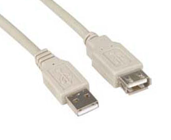 USB 2.0 A Male to USB 2.0 A Female Extension Cable, Black and Ivory, 3FT, 6FT, 10FT and 15FT