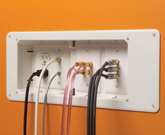 Recessed TV Box™ for Power and Low Voltage, In Wall