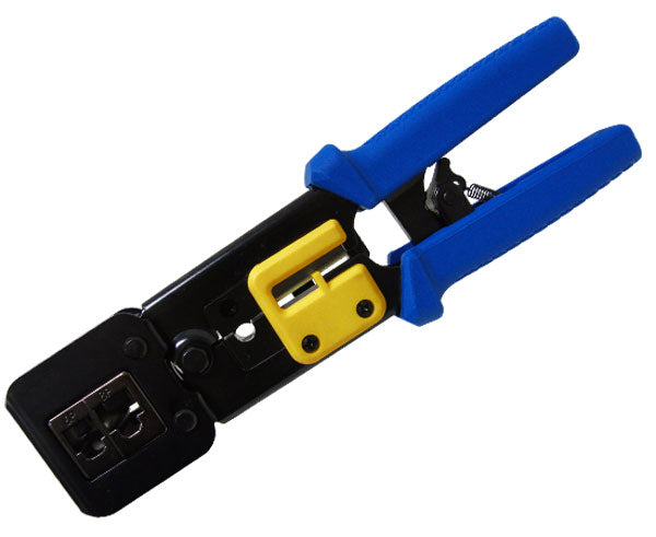 Telco Tools EZ-RJPRO HD Ratchet Wire Crimping Tool - Black Blue and Yellow - Primus Cable Hand Tools