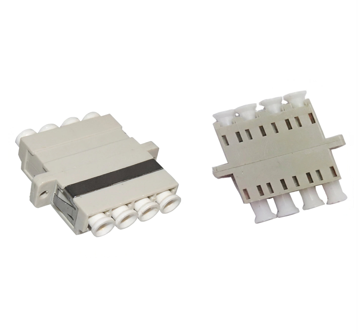 Fiber Optic Adapter, Multimode, LC/UPC Quad Adapter with Flanges
