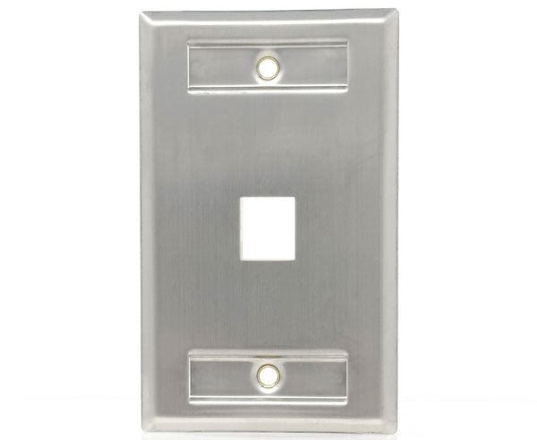 Stainless Steel Wall Plates Single-Gang, ID Window — Primus Cable