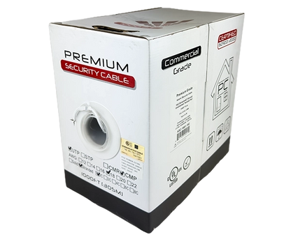Security Alarm Cable - Plenum (CMP) - 16/2 AWG, CL3P, Stranded (19 Strand), Unshielded, 1000ft Pull Box, White