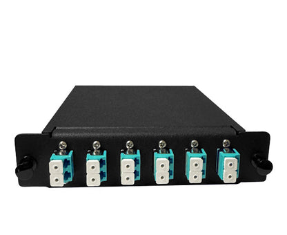 Fiber Splice Cassette - Adapter Plate & Pigtails, Fully Loaded w/12F, LC/UPC, MM OM4, LGX Compatible