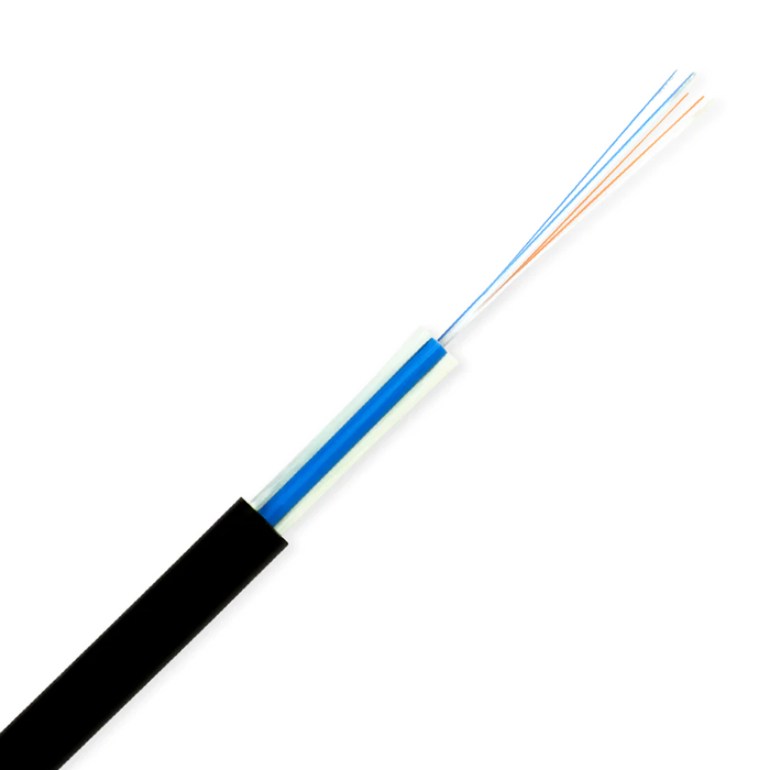 Flat Drop Loose Tube Fiber Cable Single Mode OS2, Polyethylene Jacket