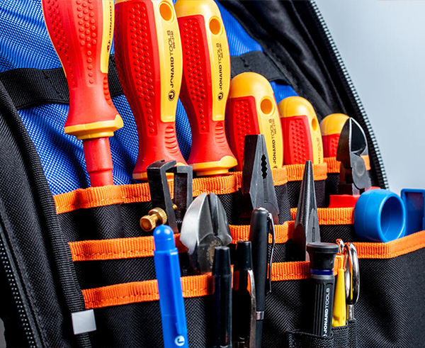 Technician's Tool Bag Backpack - Easily organized tools interior of backpack - Primus Cable 