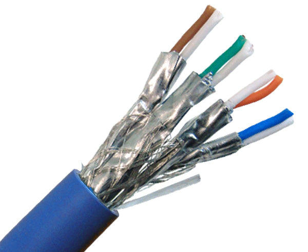 CAT7 Bulk Ethernet Cable, 10G Indoor Dual Shielded Solid Copper S/FTP CMP, 23 AWG 1000FT