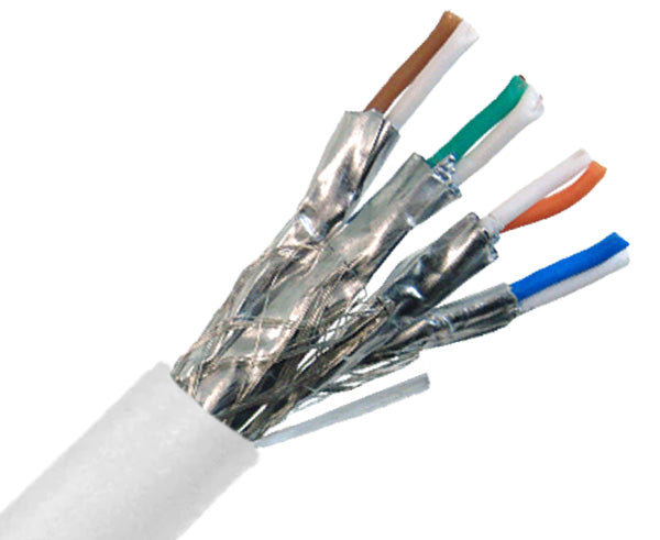 CAT7 Bulk Ethernet Cable, 10G Indoor Dual Shielded Solid Copper S/FTP CMP, 23 AWG 1000FT