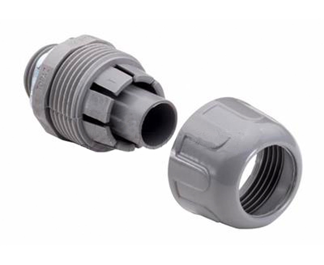 1/2" Gray Nylon Straight Liquidtight Connector