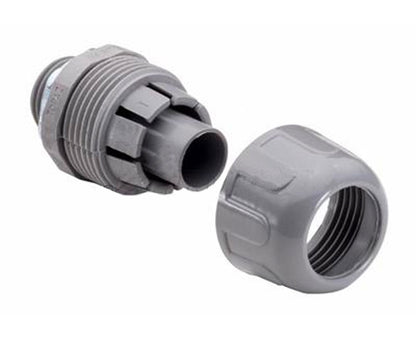 1/2" Gray Nylon Straight Liquidtight Connector