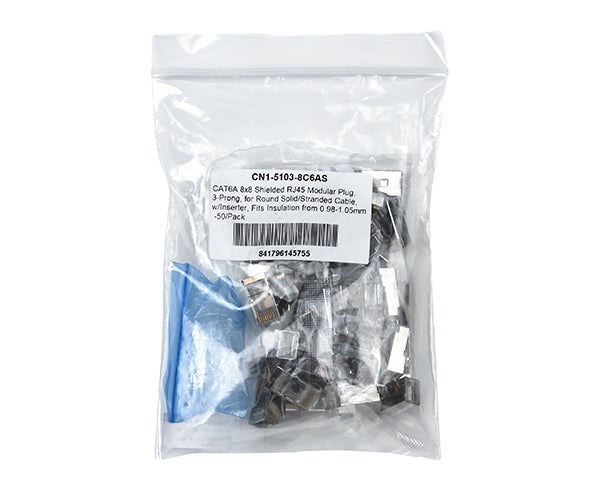 CAT6A Shielded RJ45 Connector - 0.98 to 1.05mm ID