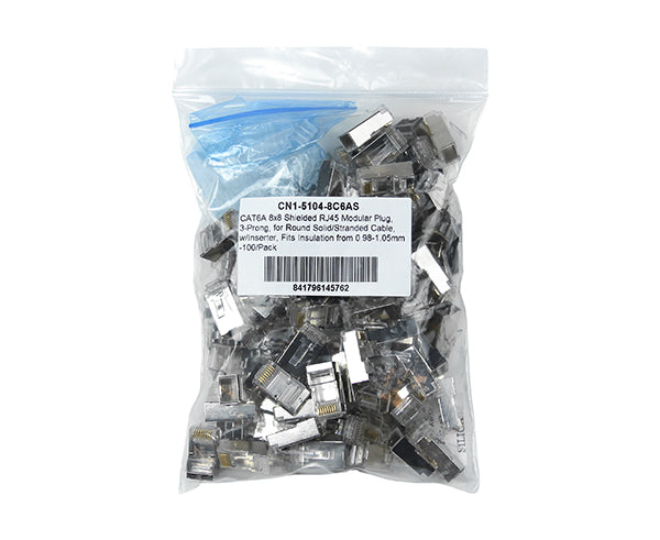 CAT6A Shielded RJ45 Connector - 0.98 to 1.05mm ID