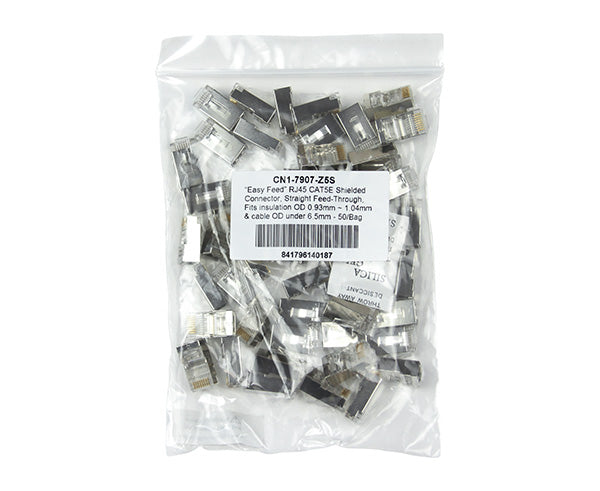 CAT5E/6 Easy Feed Shielded RJ45 Connector - OD Under 6.5mm